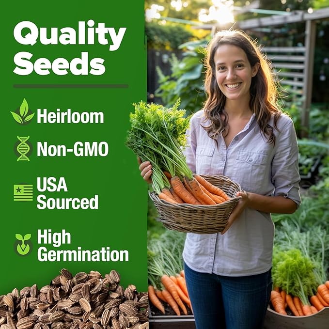 HOME GROWN Tendersweet Carrots Seeds 1 Pack - 3000 Non-GMO Heirloom Carrot Seeds for Planting Outdoors (Daucus carota subsp. sativus)