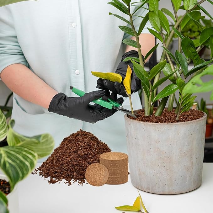 ZeeDix 100pcs 40mm Coco Coir Pellets Potting Soil, Organic Coconut Fiber Seed Starter Soil Pellets, Coconut Coir Soil Discs for Indoor Outdoor Plants, Herbs Houseplants Flowers Succulents Vegetables