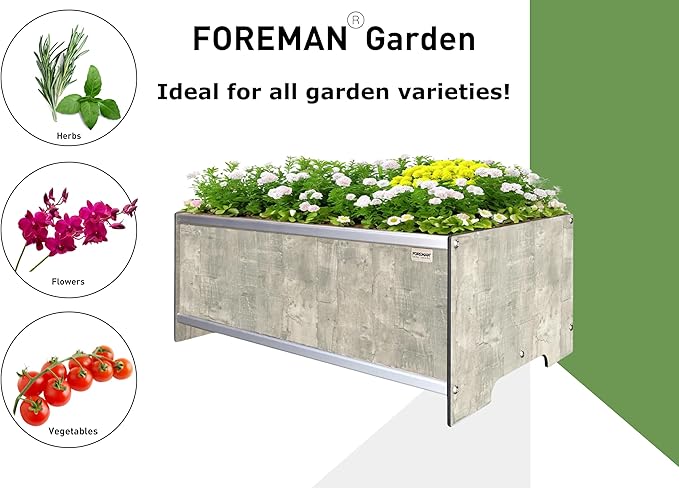 Foreman Raised Garden Bed - 36”Lx24”Wx14”H - Elevated Planter Box for Backyard Patio Balcony - Garden Box - Flower Planter - Vegetable Planter, Monte