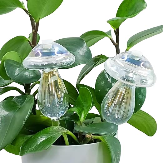 2 Pcs Glass Self Watering Globes, Iridescent Automatic Plant Waterer Bulbs Devices for Indoor & Outdoor Plants, Slow Release Watering Devices System for Various Plants
