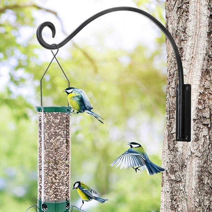 AJART Hanging Plant Hanger Outdoor: 22-Inch Bird Feeder Wall Hooks - Heavy-Duty Plant Bracket Hook for Hanging Flower Baskets