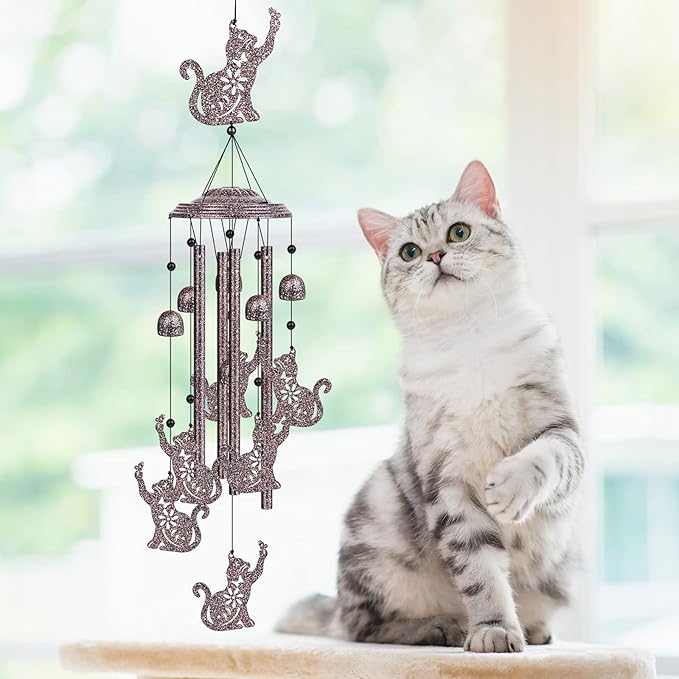YHmall Wind Chimes for Outside, 35" Memorial Windchimes Outdoors Cat Gifts for Women, Mom, Patio Porch Garden Decor