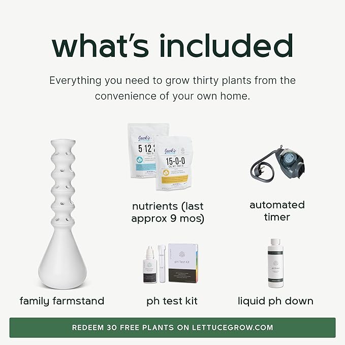 Farmstand Starter Kit + 30 Seedling Credits | Family Hydroponic Growing System Kit | Self-Watering Outdoor Vertical Garden Planter Tower | 5ft 5in | Made in USA