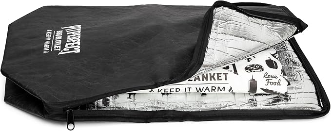 BBQ Blanket for Resting Meat - 21" Multi-Layer Insulated Barbeque Rest Bag with 25 Sheets of Food-Grade Butcher Paper - Leakproof Stitchless Barbecue Wrap for Brisket, Pulled Pork, Turkey, Chicken