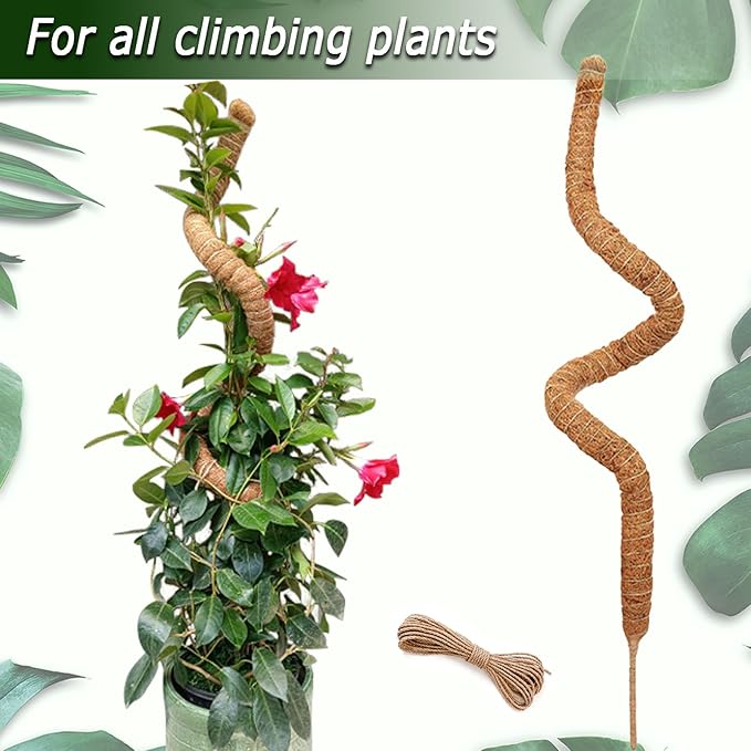 Soupiar Bendable Moss Pole, 47 Inch Moss Poles for Plants Monstera, Tall Moss Poles for Climbing Plants Indoor, Large Moss Pole Support, Garden Trellis Plant Stand Stakes for Potted Plants, Pothos