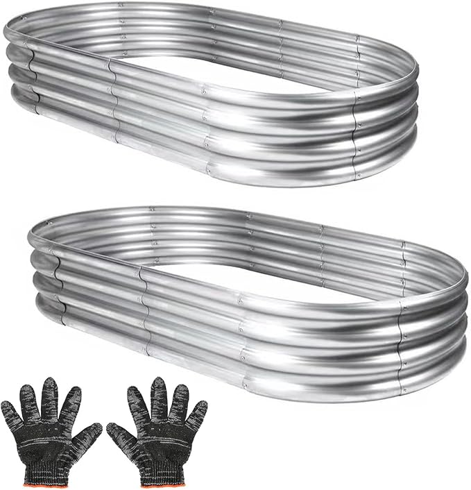 Galvanized Garden Bed kit for Vegetables/Herbs/Flowers (2PCS 4X2X1)