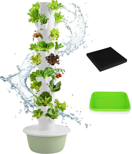 Vertical Hydroponic Growing System – Indoor & Outdoor Herb Garden Tower, 36 Plant Pods with Timer, Smart Automated Hydroponic System for Vegetables, Herbs, and Fruits