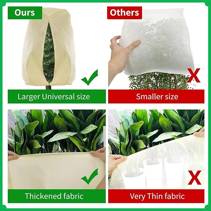 Frost Cloth Plant Freeze Protection, 4-Packfrost Blankets for Outdoor Plants,31.4 × 39.3 Inchesplant Frost Protection Covers.