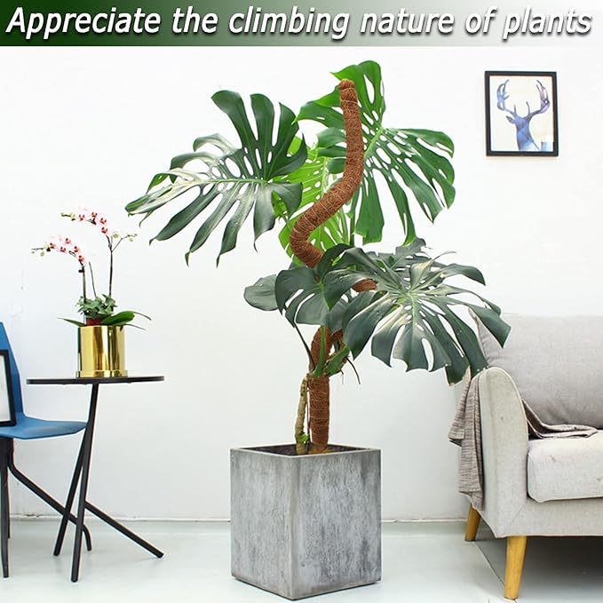 Soupiar Bendable Moss Pole, 47 Inch Moss Poles for Plants Monstera, Tall Moss Poles for Climbing Plants Indoor, Large Moss Pole Support, Garden Trellis Plant Stand Stakes for Potted Plants, Pothos