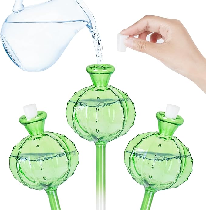 Self Watering Planter Insert. Plant Watering Devices. Plant Watering Bulbs. 3-PCS Plant Watering Globes. Cactus Shape Self Watering Globes