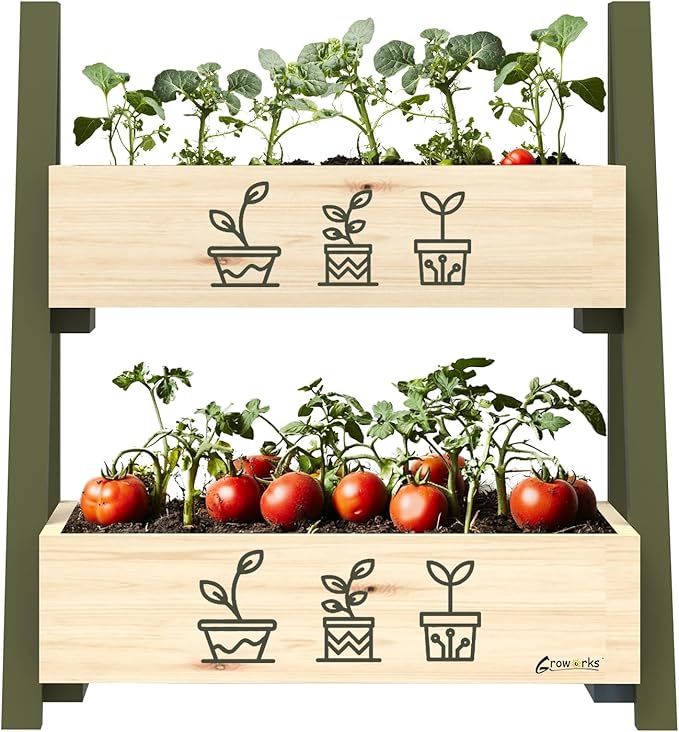 Raised Garden Bed Outdoor, Cedar Wooden Kids Planter Boxes, 24”L x 11.5”W x26.5”H Raised Planter Box with Legs for Backyard, Patio, Balcony with Bed Liner (Natural)