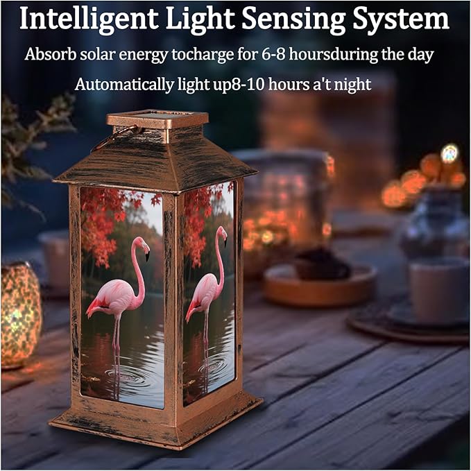 Flamingo Solar Lanterns Outdoor Waterproof Garden Decor,Hanging Solar Lights,Christmas Gifts for Women Mom Birthday Gifts Ideas for Yard Patio Lawn Tabletop Pathway Landscape Walkway Terrace Balcony