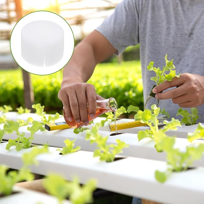 50-Pack Hydroponics Sponges, 1.57 Inch Growing Media Cylindrical Sponges for Planting Gardening Tool/Grow Seedlings/Home Vegetable Flower, Soilless Cultivation Seedling [White]