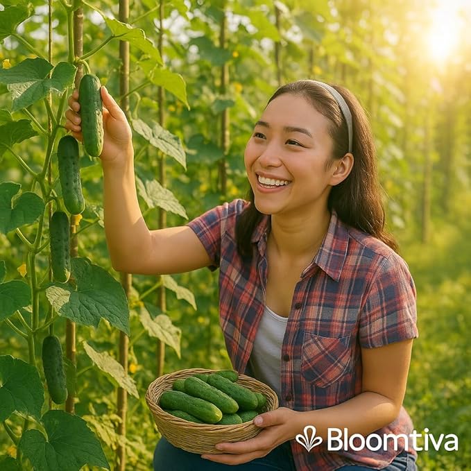 Boston Pickling Cucumber Seeds for Planting - 150 𝗡𝗢𝗡-𝗚𝗠𝗢 Heirloom Cucumber Seeds for Planting in Raised Beds, Containers, Trellises - Made in USA (Cucumis sativus)