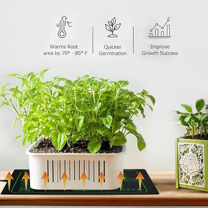 Upgrade 20" x 10" Durable Waterproof Seedling Heat Mat with ETL Certified, Warm Hydroponic Heating Pad for Germination,Indoor Plant Gardening and Cutting, Brewing and Seed Starting Greenhouse