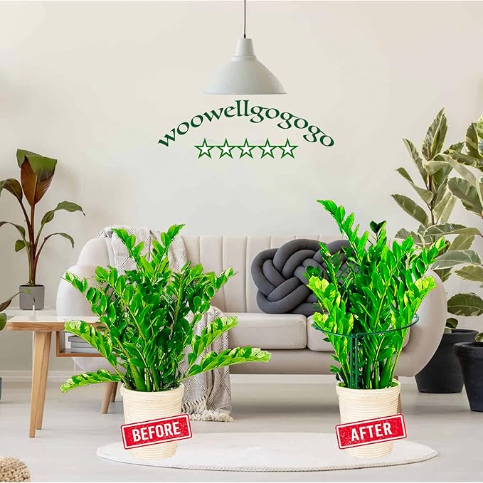 WooWellGoGoGo Half Round Snake Plant Support Stakes, Plant Ring for Peonies, Hydrangeas, ZZ, and More - Sturdy, Rust-Proof Plant Support Cages for Indoor and Outdoor Potted Plants (6 Pack, 14x8Inch)