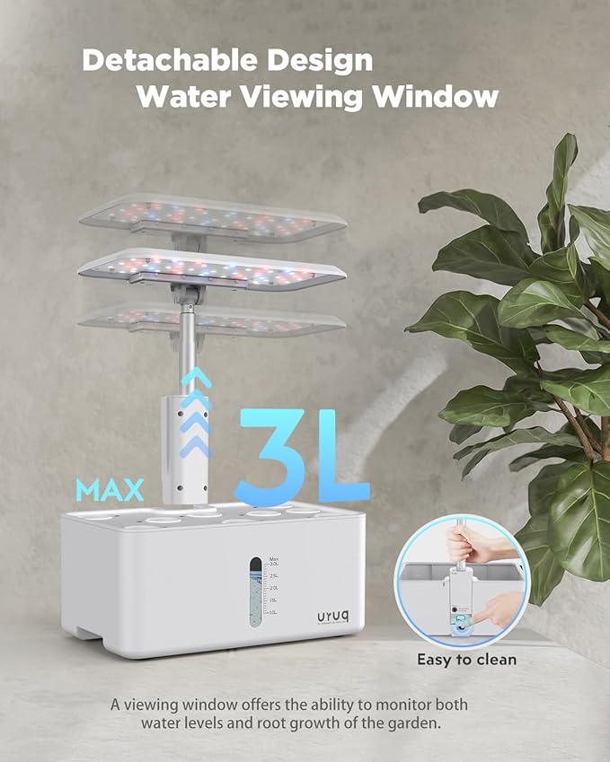 Hydroponics Growing System Indoor Garden: 8 Pods Herb Garden Kit Indoor with LED Grow Light Quiet Smart Water Pump Automatic Timer Healthy Fresh Herbs Vegetables - Hydroponic Planter for Home Kitchen