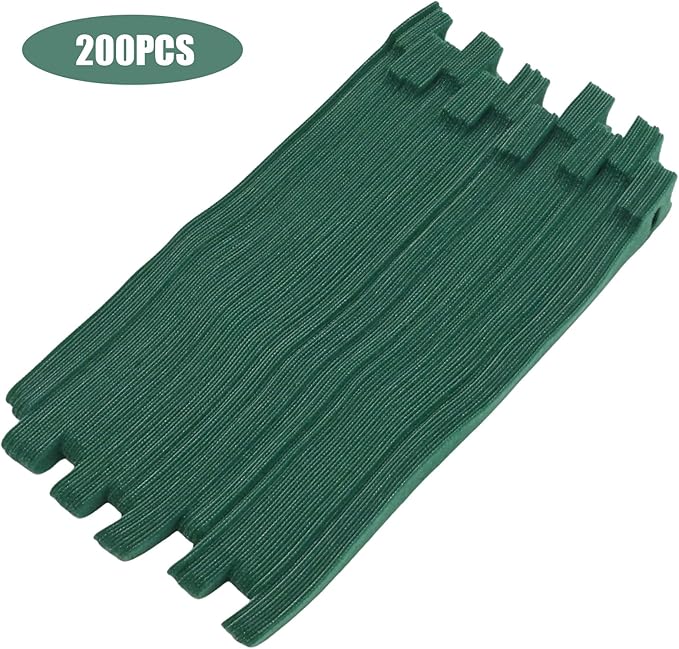 200Pcs Adjustable Hook & Loop Plant Cable Ties, 8-Inch Green Nylon Ties for Climbing Plants, Multi-Purpose Support for Gardening and Home Use