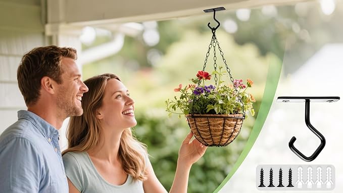 AJART Ceiling Hooks for Hanging Plants: Iron Plant Hanger for Wall Mount - 2 Pack/2.5 Inch Ceiling Hook for Indoor Use