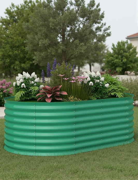 6x3x2ft Galvanized Raised Garden Bed, Durable Outdoor Planter Box, Spacious Raised Bed Ideal for Growing Vegetables, Fruits, and Flowers, Easy Assembly, Green