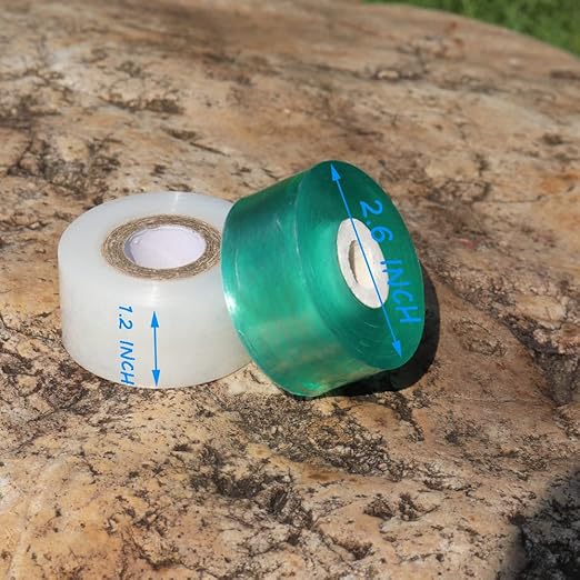HAINANSTRY Grafting Tape 2 PCS, Stretchable Garden Grafting Tape Plants Repair Tapes for Floral Fruit Tree and Poly Budding Tape - Green & White