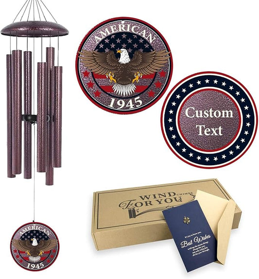 Personalized Wind Chimes for Military, Memory Gifts for US Veteran, Memorial Wind Chimes for Loss Loved One, Sympathy Gifts for Loss Soldiers Navy, Army, Air Force