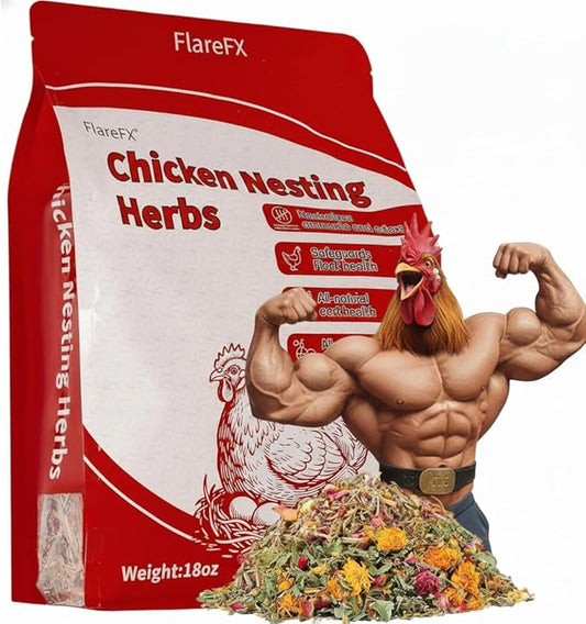 18oz Premium Nesting Herbs for Chickens Coop Odor Control - 8 Natural Dried Herbs Blend for Hen Comfort, Coop Freshness & Egg Laying Support, Poultry Treats & Coop Accessories