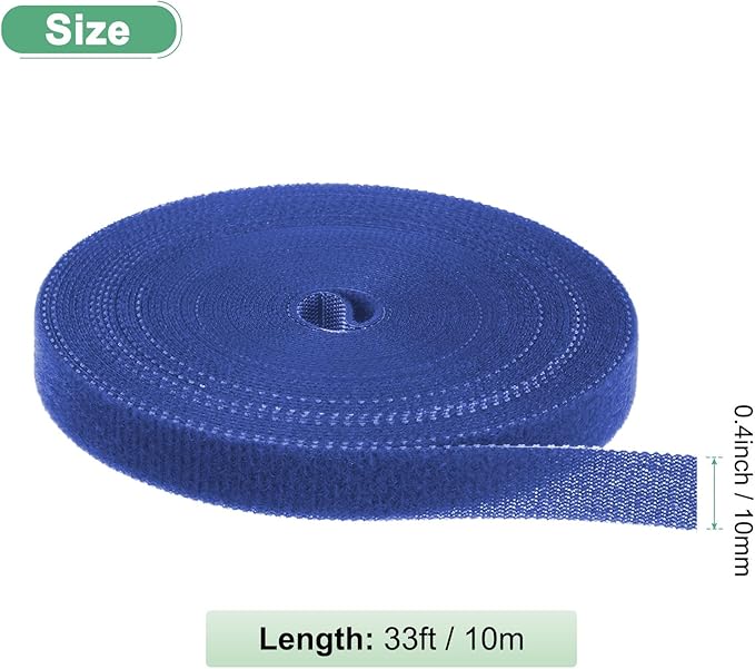 1-Roll Garden Plant Tape, 33 ft x 0.4 in Garden Hook and Loop Plant Ties Multi-Purpose Use Adjustable and Reusable Twist Wire Tape for Plants/Flowers/Vines [Blue]