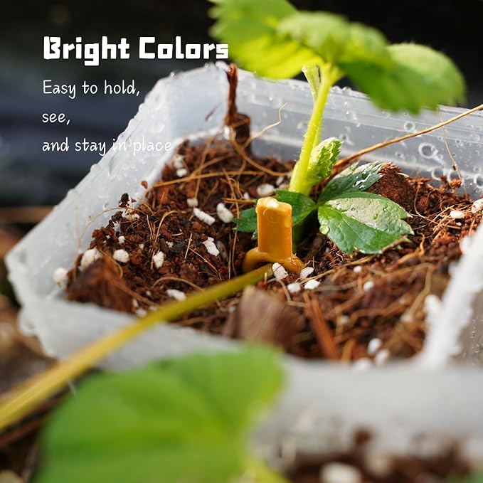 120 Pcs Plastic Strawberry Plant Support Pins Plant Clips Garden Pins for Plant Cutting,3 Colors U-Shaped Anchor Clips for Cuttings, Strawberry Runners While They Root