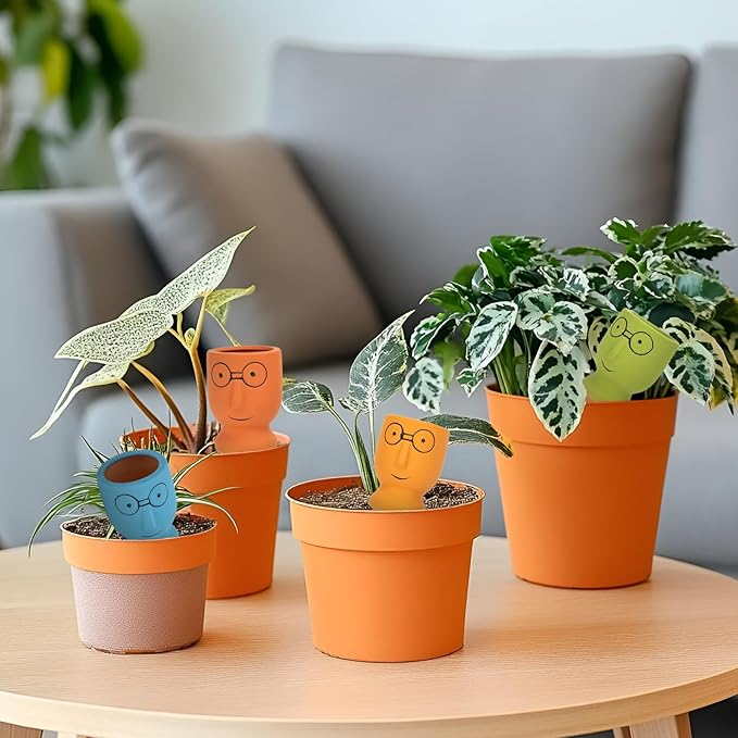 Terracotta Watering Spikes Set -Self Watering Planter Insert with 4 Pcs Automatic Plant Watering System for Indoor Potted Plants, Outdoor Garden, Vacation Plant Care Accessories