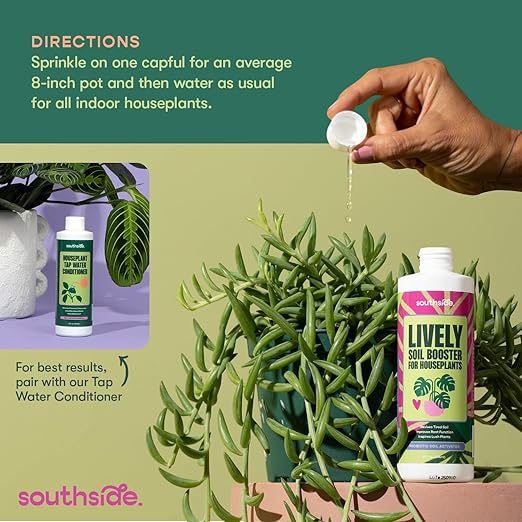 Southside Plants Lively - Premium Soil Conditioner and Booster for Houseplants – Beneficial Bacillus Blend for Fertile Soil, Better Drainage & Moisture Balance – Safe for All Houseplants