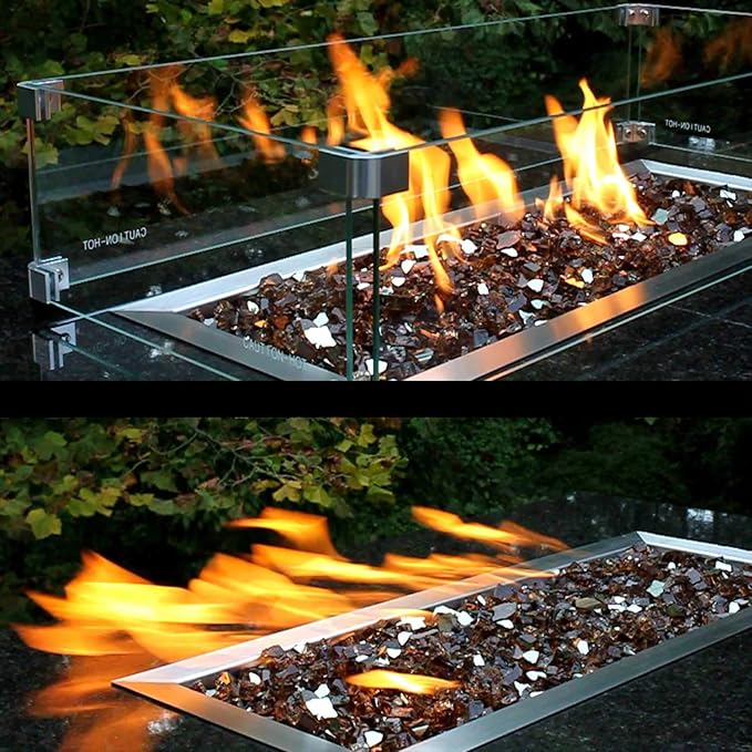 Celestial 53.25" x 11" x 6" Wind Guard, fits Celestial 48” x 6” Fire Pit Burner Pans