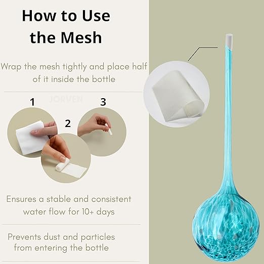 Premium Self Watering Globes, Set of 4 – XLarge 300 ml Automatic Hand-Blown Multicolored Glass Bulbs, Indoor/Outdoor Plant Waterer for Flower Pots & Garden Vacation Irrigation