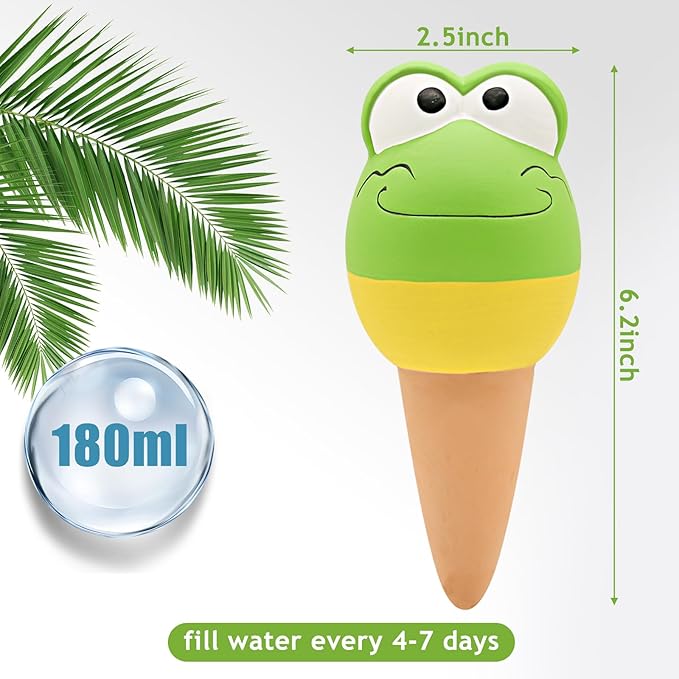 4 Pack Terracotta Self Watering Spikes, Automatic Plant Waterer Devices Continuous Moisture with Slow Release Plant Watering Globes Watering System