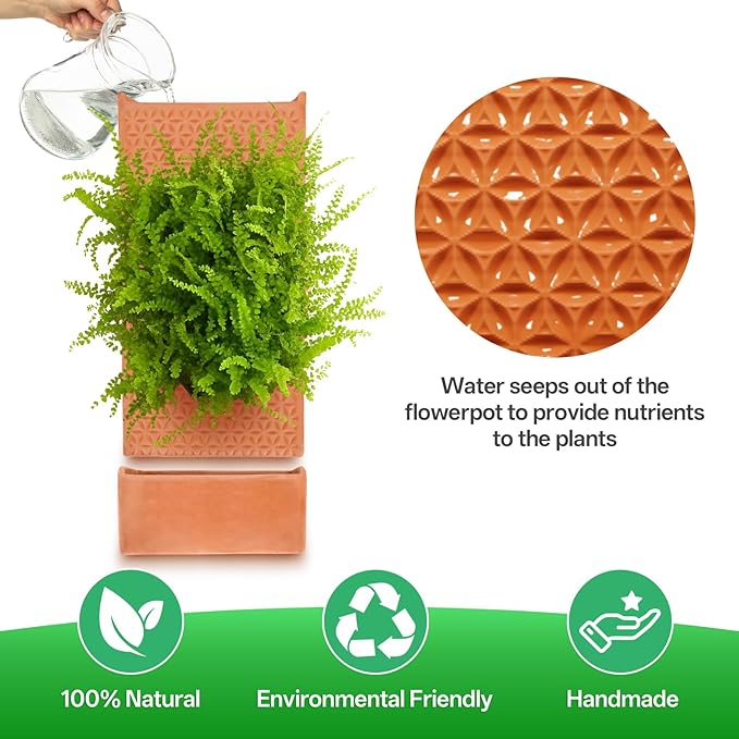 dadop Terracotta Self Watering Wall Pots for Indoor Plants, Hanging Planters for Indoor Plants Holder, Terra Cotta Pot Home Decor