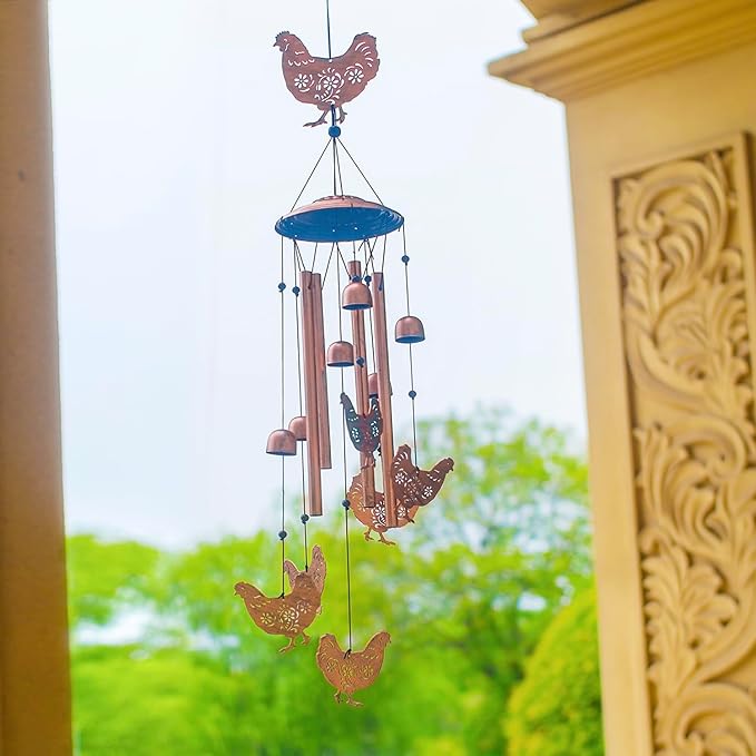 Christmas Gifts for Women Chicken Wind Chimes for Outside,Chicken for Women/Men/Sympathy/Memorial /Birthday Festival Metal windchimes outdoors/Indoors,patio ,Garden Decor,Home,Yard