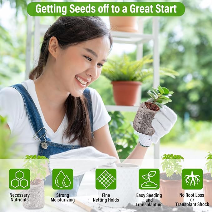Legigo 100 PCS Coco Coir Seed Starter Pellets, 35mm Coconut Coir Soil Plugs for Seed Germination, Compressed Seed Plant Starter Soil Pods Plugs for Starting Seed Planting Herbs Flowers Vegetables