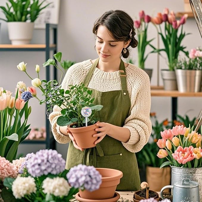 Plant Watering Globes, Iridescent Rainbow Glass Water Bulbs Self Watering Spikes Planter Insert Automatic Plant Watering Device for Indoor and Outdoor Plants (4Pcs, Ball Shaped)