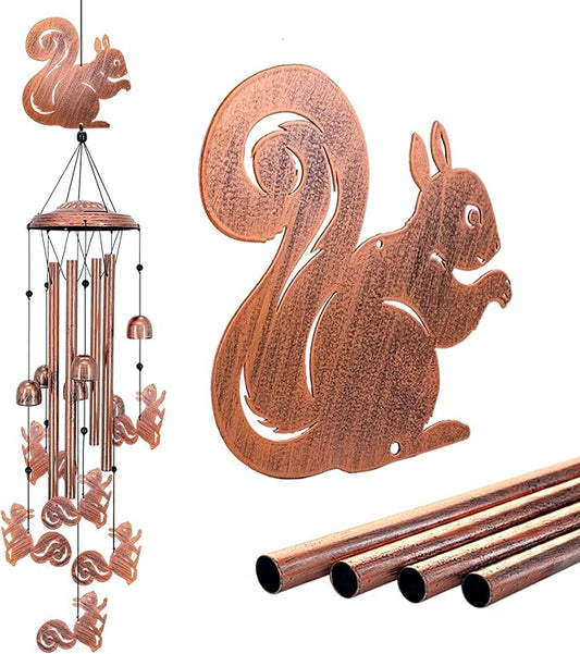 Squirrel Wind Chimes for Outside,Squirrel Gifts for Women Men/Memorial Gift/Sympathy Gift/Birthday Gifts Metal windchimes Outdoors/Indoors,Garden Decor,Patio,Home,Porch,Yard Decorations