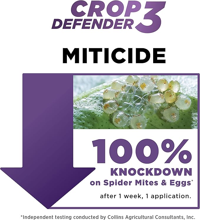 Grower's Ally Crop Defender 3 Concentrate - Natural Miticide, Insecticide, Fungicide Control for Plants - OMRI Listed Garden Safe Spray Killer for Powdery Mildew & Mites - 1 Gallon, Makes 400