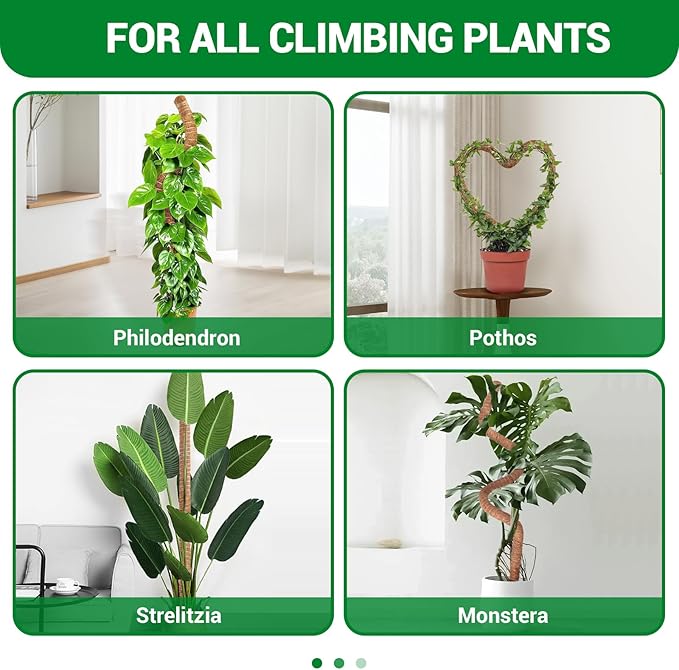 51-Inch Moss Pole Monstera Plant Support & Stakes for Climbing Plants, Bendable Moss Poles Kit with Coir & Aluminum Core for Indoor Potted, Stand & Trellis, Sticks Support (1 Pack)