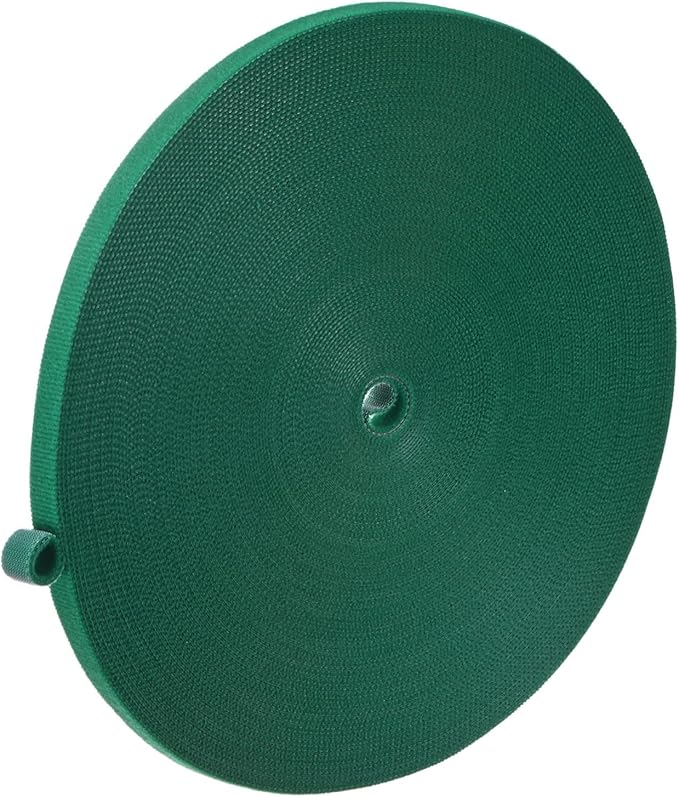 1-Roll Garden Plant Tape, 98 ft x 0.4 in Garden Hook and Loop Plant Ties Multi-Purpose Use Adjustable and Reusable Twist Wire Tape for Plants/Flowers/Vines [Green]