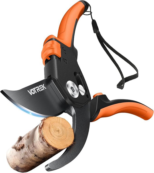 VOTREK Pruning Shears, [Patented Stepless Handle Opening] - Garden Clippers with Ultra-Sharp SK5 Steel for Weak Hand, Pruners Universal Fit for All Hand Sizes, Effortlessly Cuts 1-Inch Branches