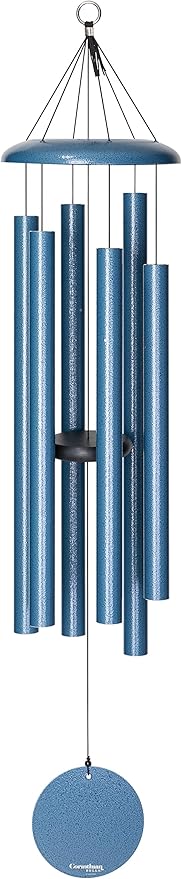 Corinthian Bells by Wind River – 44 inch Sky Blue Wind Chime for Patio, Backyard, Garden, and Outdoor Decor (Aluminum Chime) Made in The USA