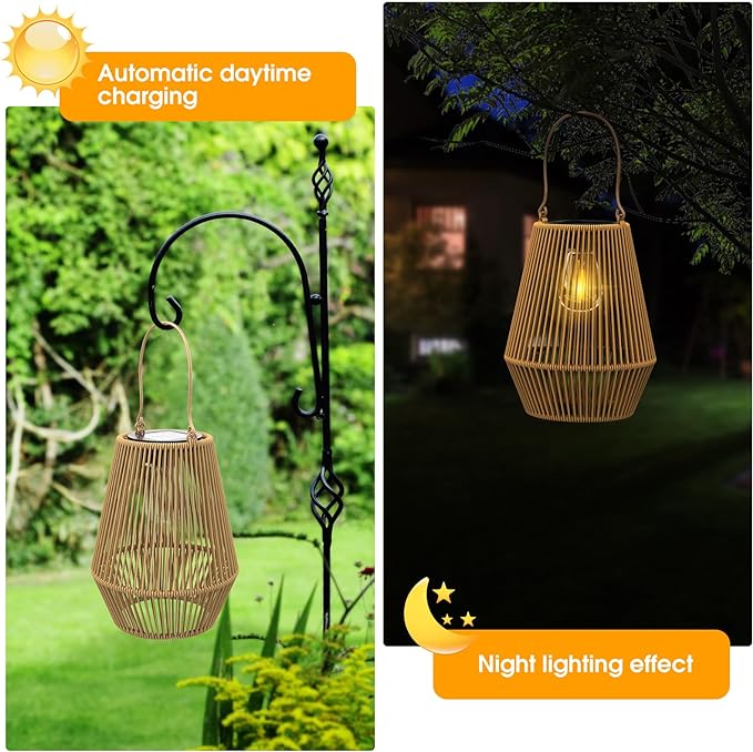Solar Lanterns, KagoLing Solar Lanterns Outdoor Waterproof Gifts for Women Hanging Lights Outdoor Waterproof Lamp Lights Decoration for Outside Garden,Yard,Patio,Porch,Trees,Lawn,Pathway Decor, 4 Pack