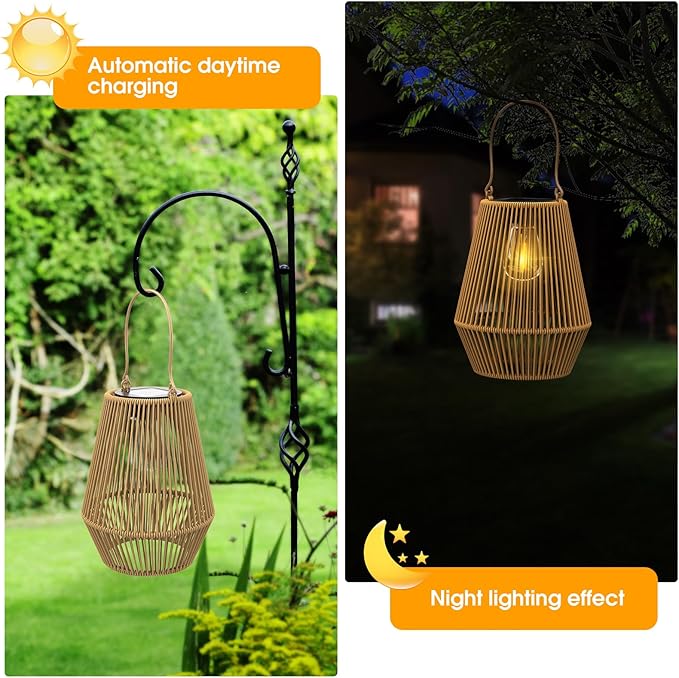 Solar Lanterns, KagoLing Solar Lanterns Outdoor Waterproof Hanging Solar Lights Outdoor Waterproof Solar Lamp Lights for Outside Garden,Yard,Patio,Porch,Trees,Lawn,Pathway Decor Gifts for Women Mom