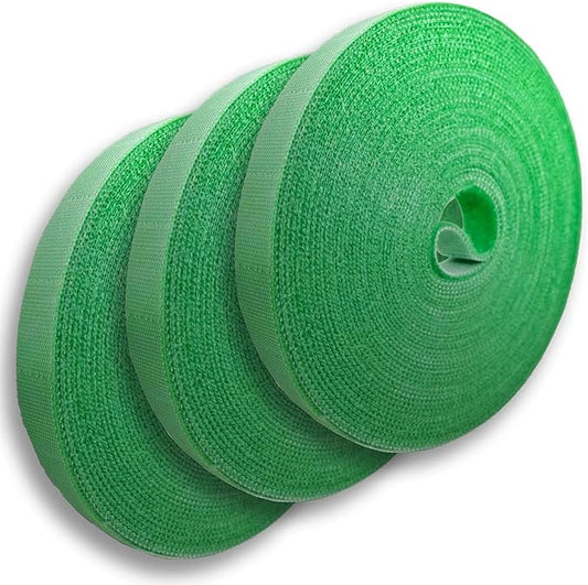 plantactic Garden Tie Green Strap Plant Supports Gentle on Plants Pre-Cut Design Tearable Reusable Sturdy Multi-Purpose for Home Garden Balcony Office (32.8ft × 0.6 inch, Green, 3 Packs)