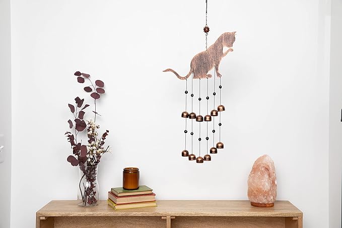 VP Home 25" H Fancy Cat Wind Chimes for Outside - Unique Memorial Windchime for Outdoor Decoration and Garden Decor - Chimes for Women, Mom, Grandma, Unisex