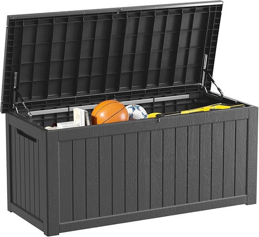 270GAL Deck Box - Black ，Large Capacity，UV-Resistant ，Deck Box，Patio，Yard，Garden Storage