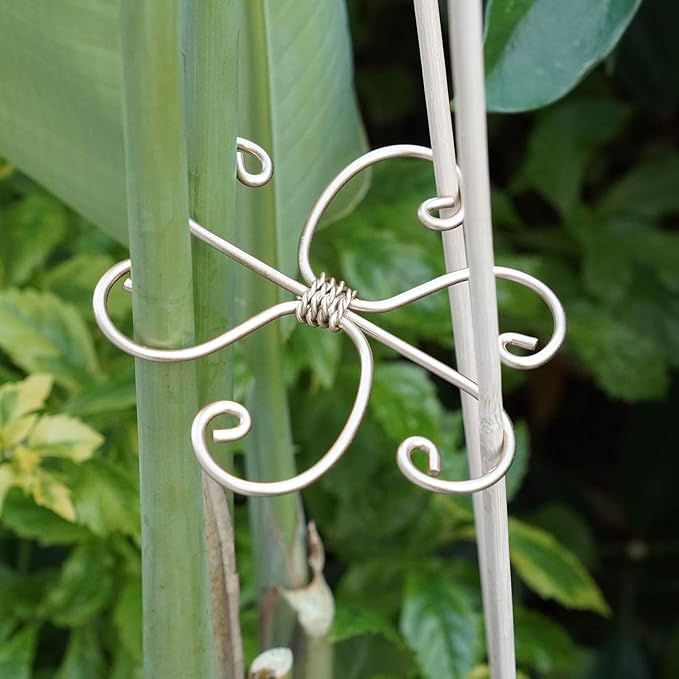 Goooxim 5PCS Plant Stem Support - Durable 5pcs Iron Grapple Holder for Monstera & Climbing Plants, Unique Design for Optimal Growth, Bamboo Clamp Set for Leaf Stabilization and Support (Gold)